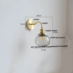 Green Class Ball LED Wall Light with Copper Socket for Bedroom Living Dining Room