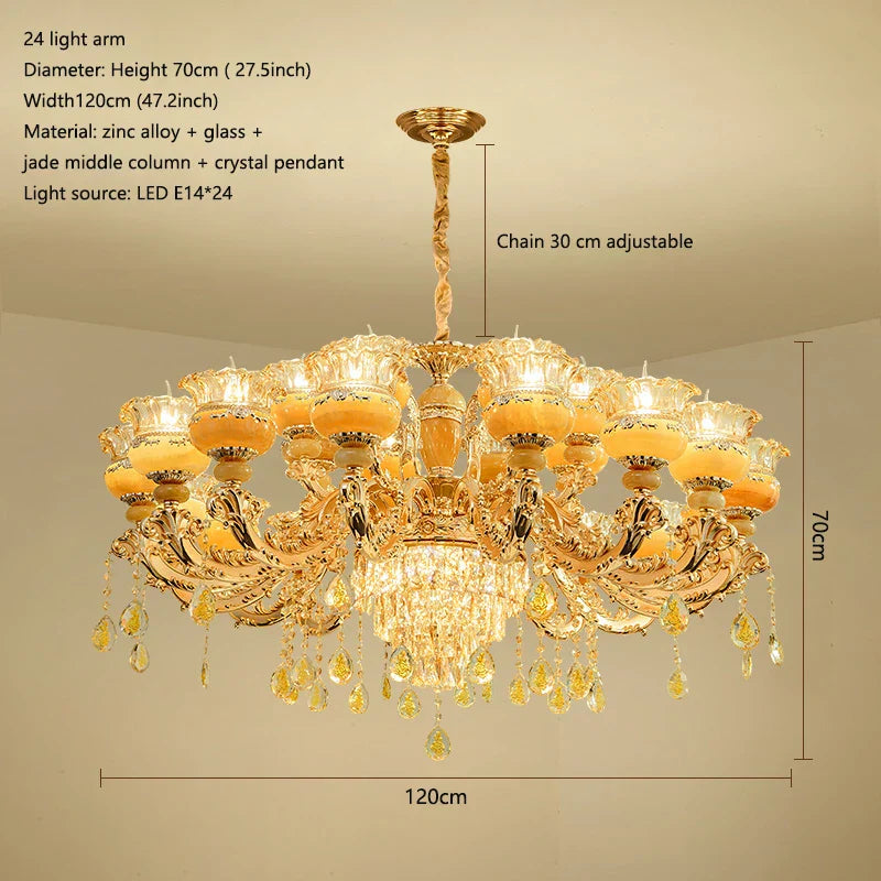Luxury Jade Crystal Chandelier for Elegant Living Spaces