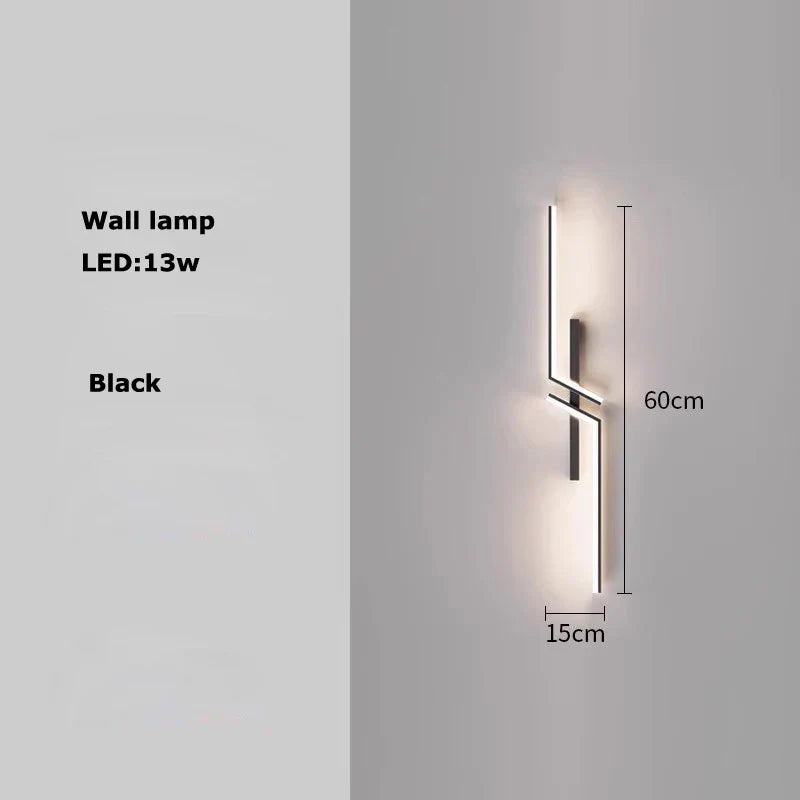 Black Gold Geometric LED Chandelier - Postmodern Indoor Hanging Lamps for Living Room