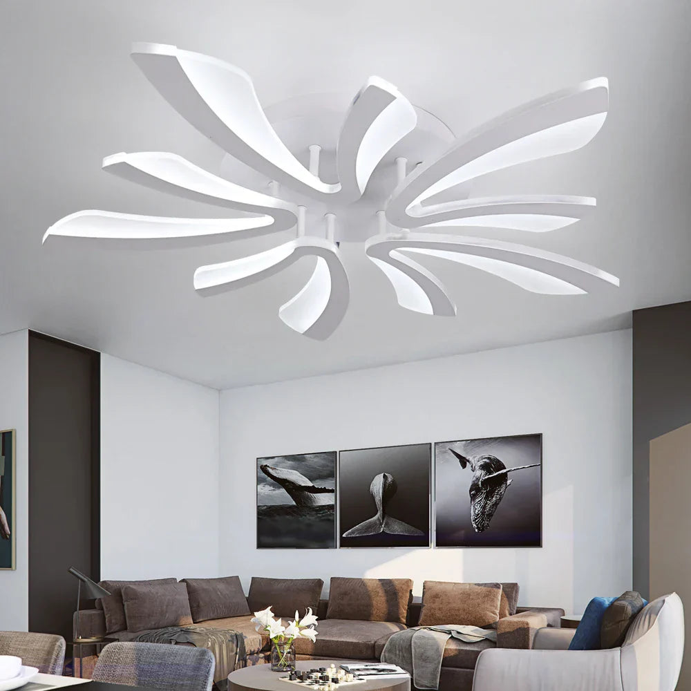 Acrylic Branch Design LED Ceiling Chandelier RC Dimming Light Fixture