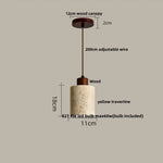Yellow Travertine Stone LED Pendant Lamp for Kitchen, Living Room, Bedroom