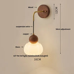 Walnut Wood LED Wall Lamp: Modern Nordic Resin Bathroom Mirror Stair Light