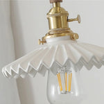 Ceramic Walnut Wood LED Pendant Light Fixture for Dining Room and Home Decor