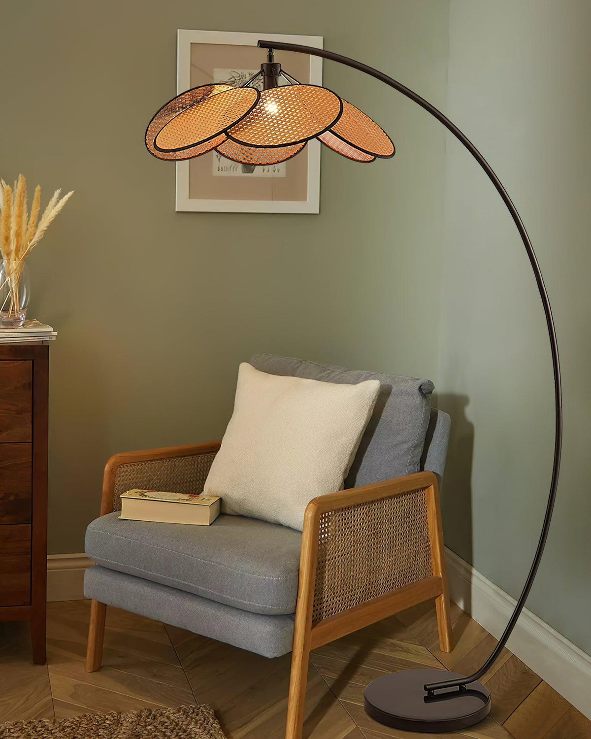 Screen Cannage Floor Lamp 41.3"