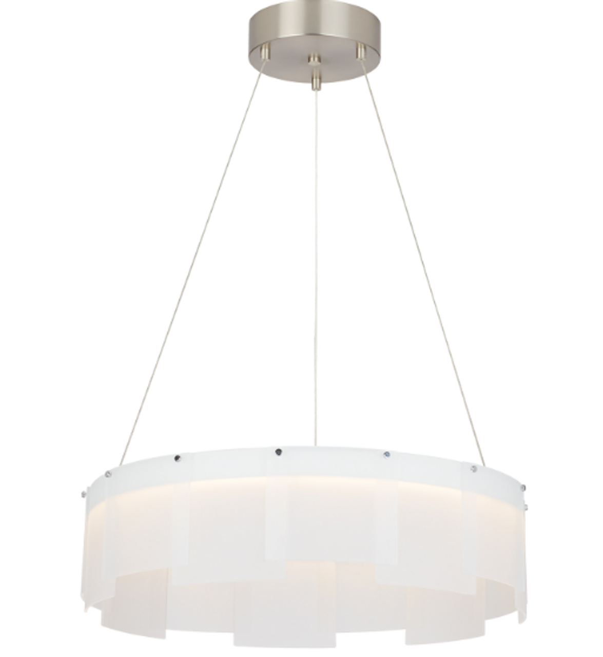 Stratos Chandelier, Integrated LED, Frosted/Satin Nickel , 30.6"W (700STR30FS-LED927 70E7HTW)