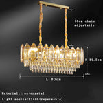 Gold Amber Crystal Chandelier Lights Modern Room Decor Hanging Lamp