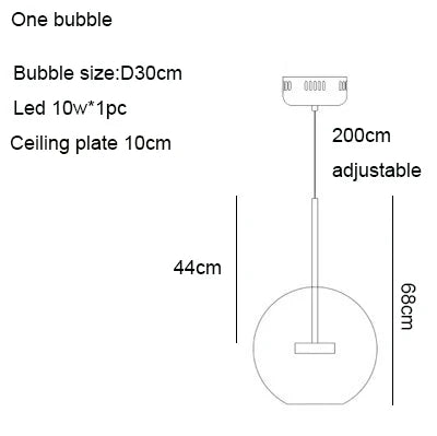 Nordic Mickey LED Glass Ball Pendant Light for Home Decor and Kitchen Lighting
