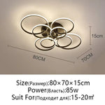 Modern LED Ceiling Chandelier in Gold & Black for Living Room, Bedroom, Study - Dimmable Indoor Lighting