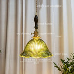 Japanese Style Green Glass LED Pendant Chandelier for Home Decor