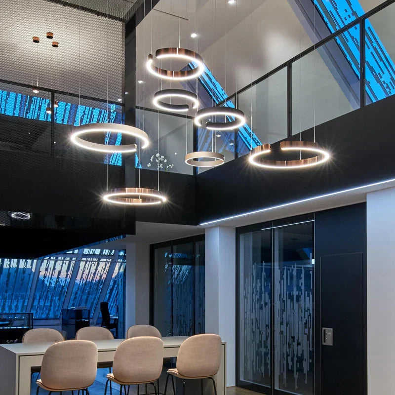 Nordic Ring LED Pendant Chandelier for Home Living Dining Kitchen Lighting