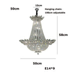 K9 Crystal Gold Ceiling Chandelier - Trendy Chrome Lighting