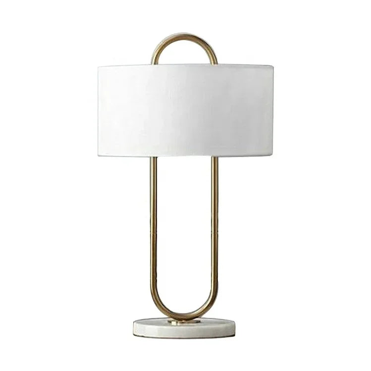 Modern Gold LED Table Lamp with White Lampshade for Luxe Home Decor