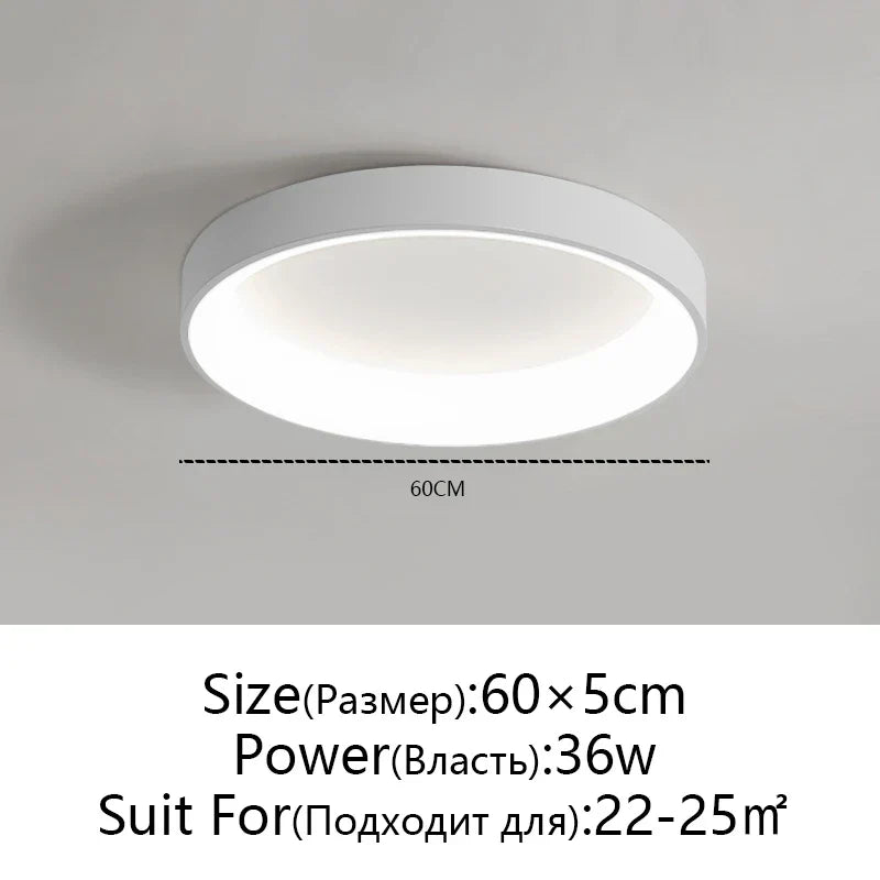 LED Ceiling Lights: White Grey Modern Design, Dimmable for Living Room Bedroom Dining