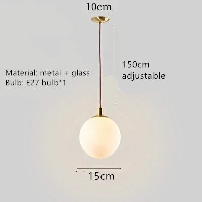 Nordic Glass Ball LED Chandelier Pendant Light for Home Decoration