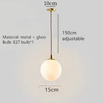 Nordic Glass Ball LED Chandelier Pendant Light for Home Decoration