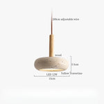 Yellow Travertine Stone Glass LED Pendant Lamp for Children's Room and Living Space