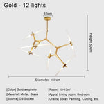Glass LED Chandelier Ceiling Light for Modern Nordic Design Home Decor