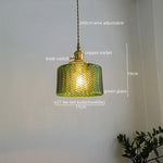Green Glass Pendant Light Chandelier - Nordic LED Hanging Lamp for Home Decor