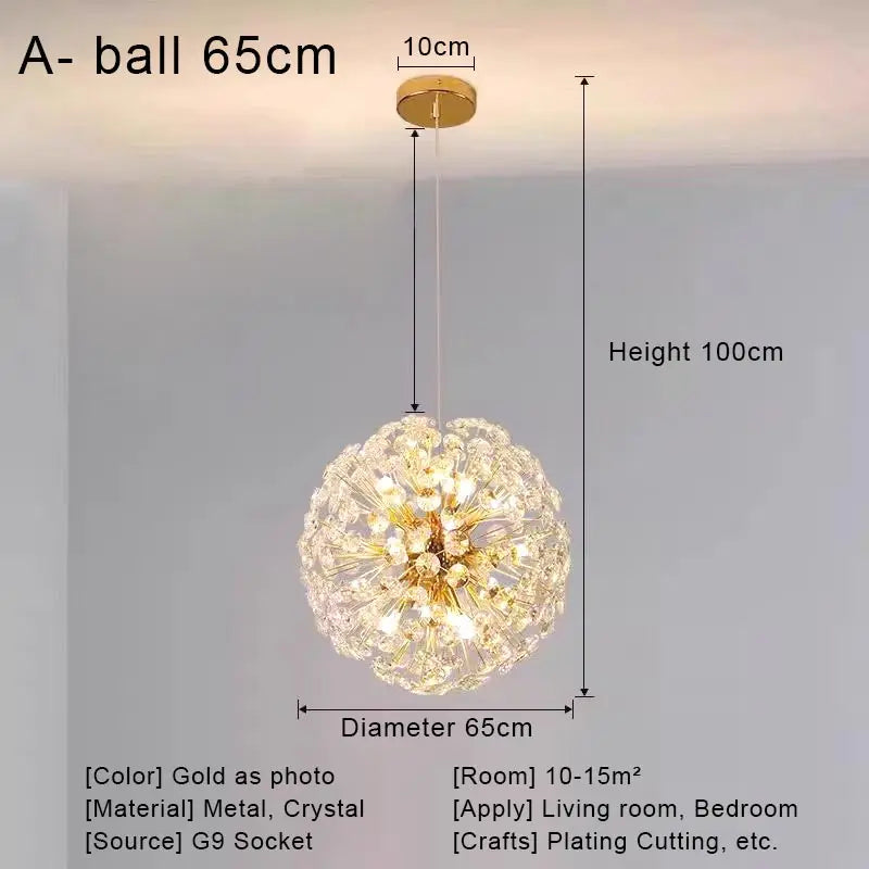Crystal LED Ceiling Pendant Chandelier for Home Decoration and Lighting
