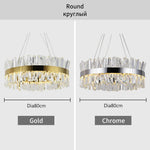 Crystal LED Pendant Light Chrome/Gold Luxury Chandelier for Kitchen Living Room.