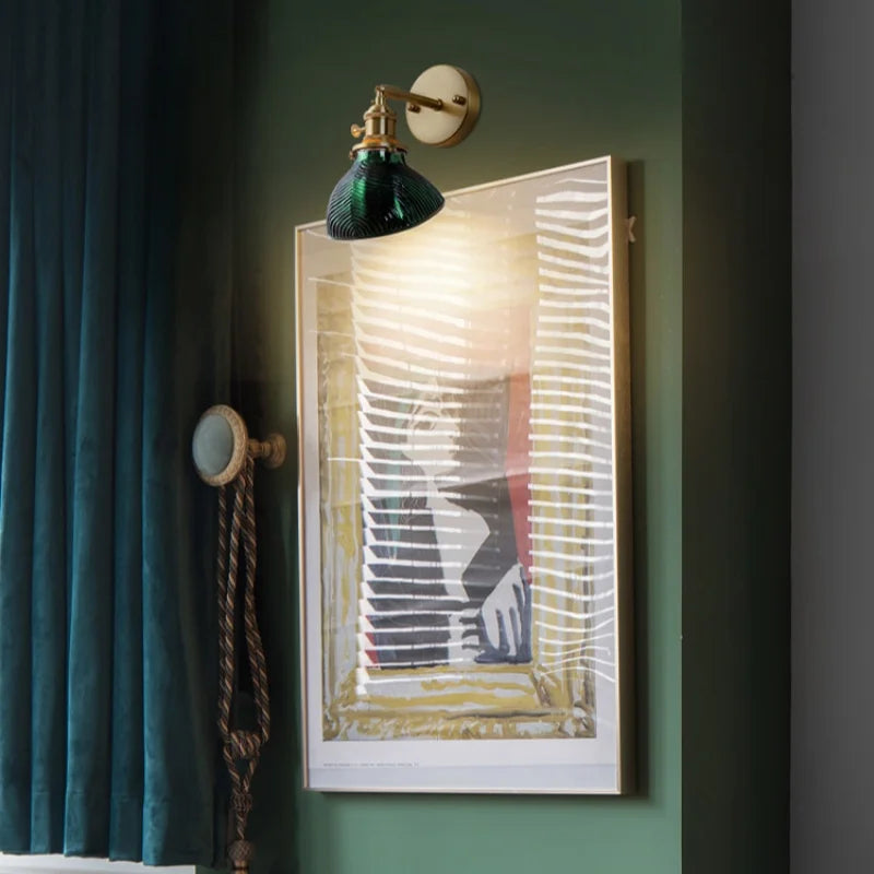 Nordic Glass LED Wall Sconce with Pull Chain Switch for Bedroom and Living Room