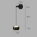 Copper Adjustable Wall Lamp for Bedroom LED Reading Light