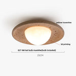 Yellow Travertine LED Ceiling Lamp, Modern Nordic 3D Print Light Fixtures