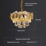 Crystal Chandelier: Modern Elegance for Living Room, Dining Room, Bedroom - Gold Finish