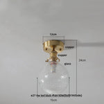 Green Flower Glass LED Ceiling Light Fixture - Nordic Modern Design