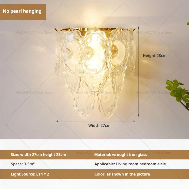 Luxe Crystal Glass Wall Lamp for Aisle, Living Room, Bedroom & Corridor Lighting