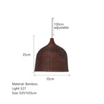 Bamboo Weaving LED Pendant Lights for Home Decor and Dining Room