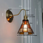 Afralia™ Blue Glass Copper LED Wall Light Fixture Stair Bar Restaurant Bedroom E27