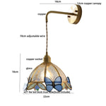 Afralia Tiffany Butterfly Glass Wall Lamp with Adjustable LED Light