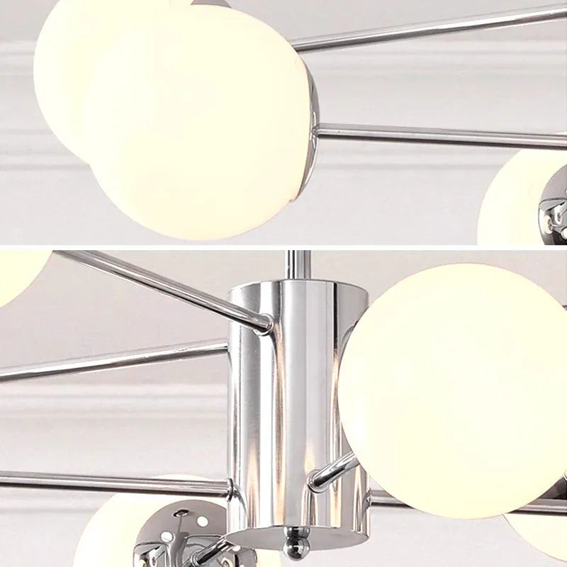 Glass Ball LED Ceiling Chandelier for Modern Living Room and Bedroom