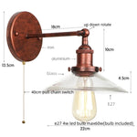 Vintage Industrial LED Wall Sconce with Clear Glass, Artistic Light Fixture