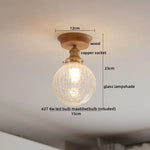 Glass Wood LED Ceiling Light Modern Ceiling Lamp