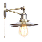 Vintage LED Wall Lamp with Pull Chain Switch, 2 Heads Industrial Sconce