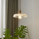 Copper Glass Chandelier LED Pendant Light for Living Room Dining Bar Kitchen