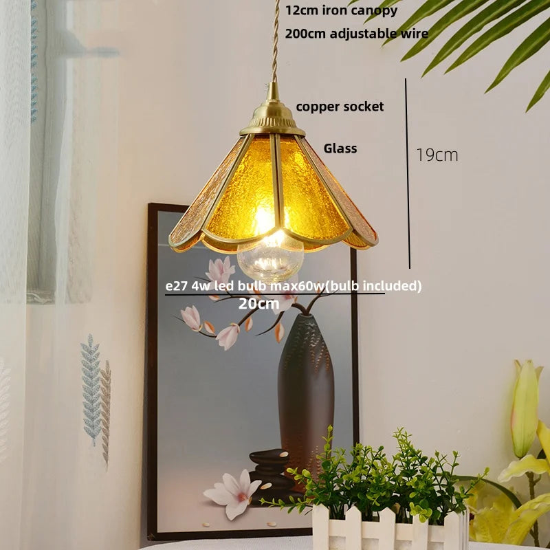 Afralia™ Blue Glass LED Pendant Lamp: Nordic Modern Hanging Light.