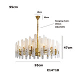 Marble Collection 2025 Chandelier: E14 LED Alabaster Hanging Lamp for Living Room