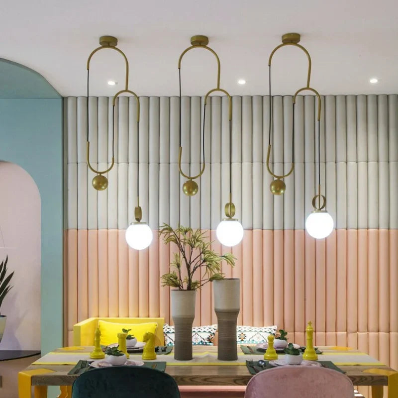 Modern LED E14 Pendant Chandelier for Dining Living Room Creative Black Gold Lighting Fixtures