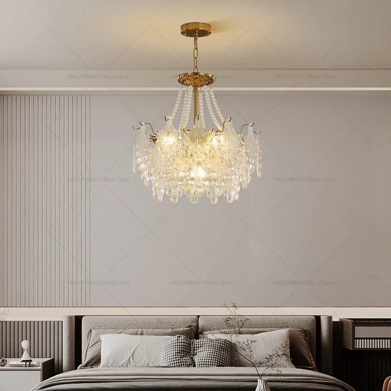 Luxury Cream Wind Crystal Chandelier: High-End Living Room, Dining Room, Bedroom Light