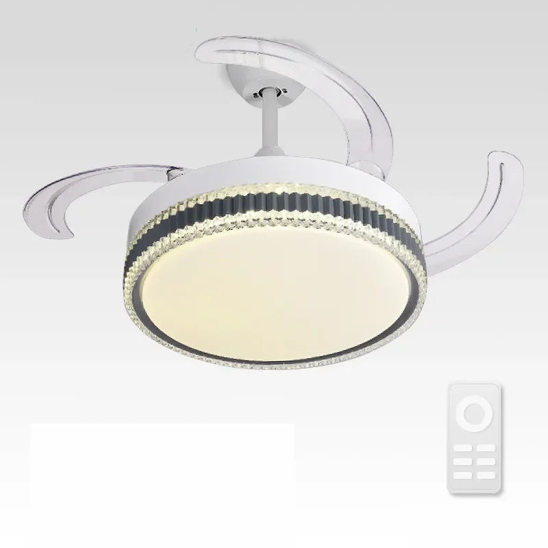 LED Bladeless Ceiling Fan Chandelier for Modern Smart Home Decor