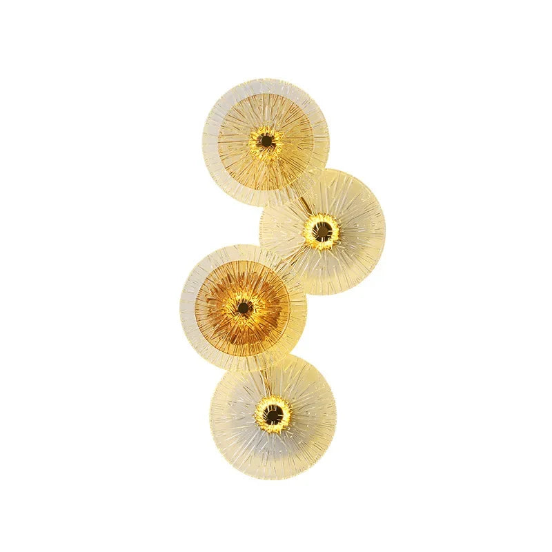 Round Glass Metal Wall Sconce Light for Bedroom Decoration