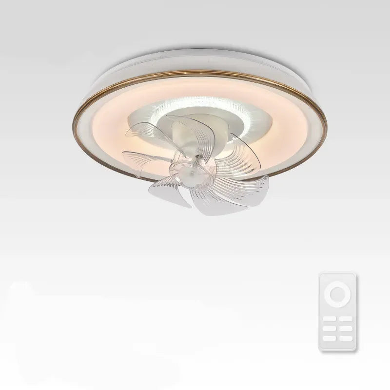 LED Fan Lights Ceiling Lamp with Remote Control - Three Colors, Dimmable for Bedroom-Living Room