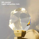 Crystal LED Copper Wall Sconce - Modern Luxury Wall Light Fixture