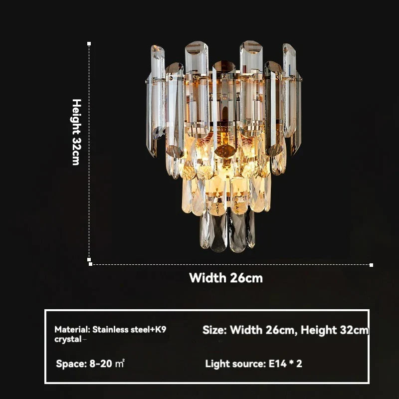 Gold Crystal Chandelier for Living Room Luxury Lighting Fixture