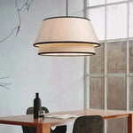 Tiered Drum Fabric Chandelier: Japanese Wabi Sabi Ceiling Light for Home Decor