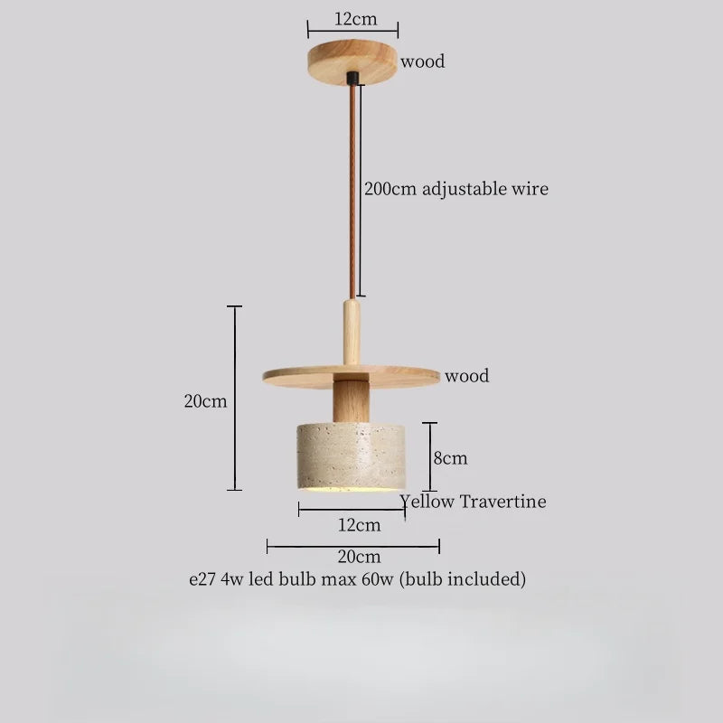 Afralia™ White Glass LED Pendant Lamp Yellow Travertine Nordic Modern Interior Lighting