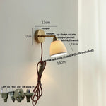 Ceramic LED Wall Sconce Up Down Rotate Pull Chain Mirror Light